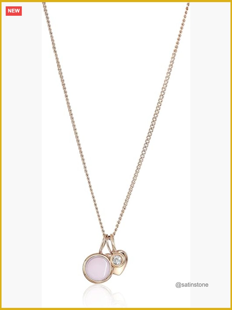 Rose GoldTone Stainless Steel Pendant Chain Necklace With Lobster Clasp